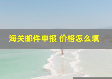 海关邮件申报 价格怎么填